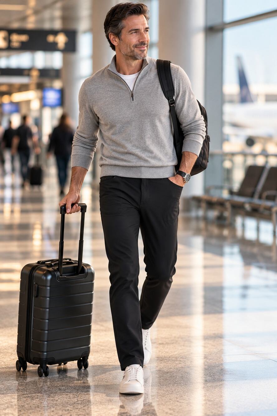 Proof Men's Black Merino Wool Stretch Performance Travel Pants SZ 38 X 34